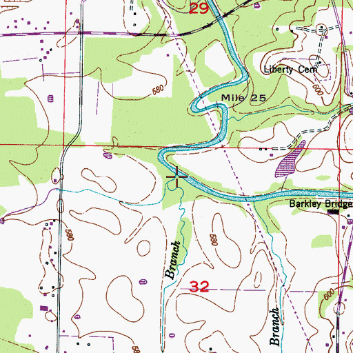 Topographic Map of Sandlin Branch, AL