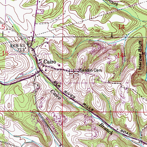Topographic Map of Sandlin Cemetery, AL