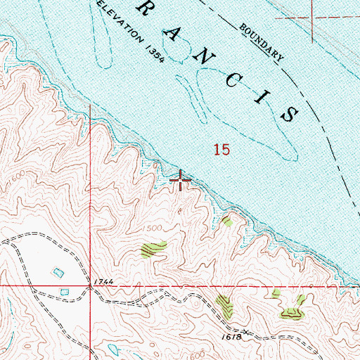 Topographic Map of Black Bluffs (historical), SD