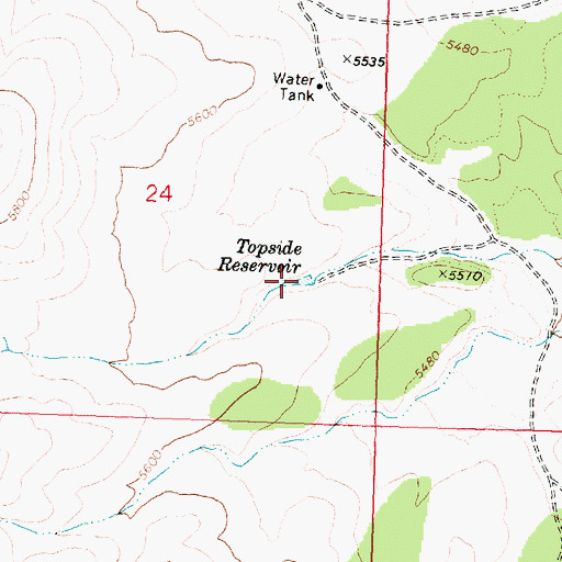 Topographic Map of Topside Reservoir, AZ