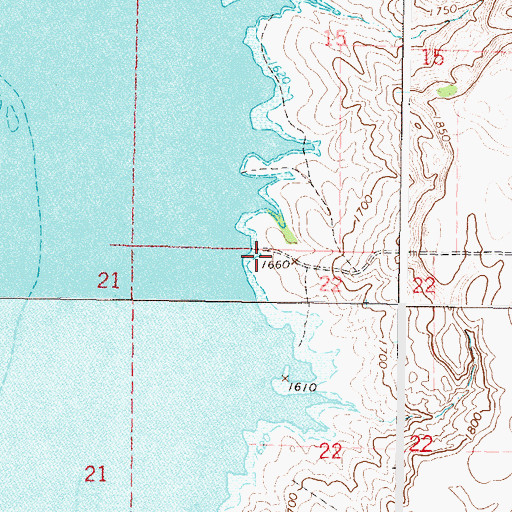Topographic Map of Bowdle Beach Recreation Area, SD