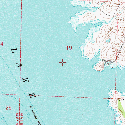 Topographic Map of Thomas Bay Recreation Area, SD