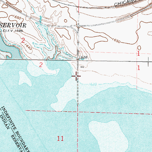 Topographic Map of Blue Blanket Recreation Area, SD