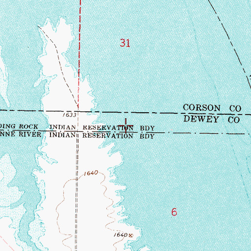 Topographic Map of Lyman Ranch (historical), SD