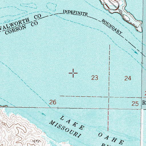 Topographic Map of Blue Blanket Island (historical), SD