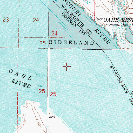 Topographic Map of Ree Indian Village (historical), SD