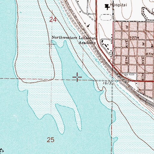 Topographic Map of Mobridge Catholic Church (historical), SD