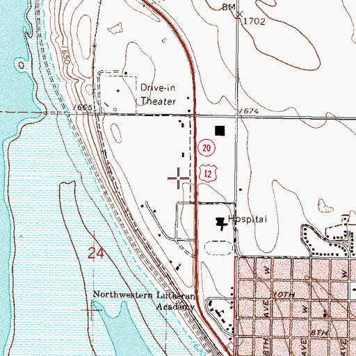 Topographic Map of Mobridge Airport (historical), SD