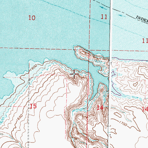 Topographic Map of Rogo Bay Recreation Area, SD
