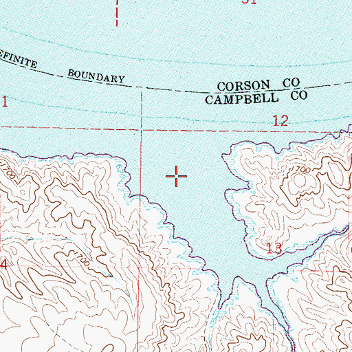Topographic Map of Gallaway Bay, SD