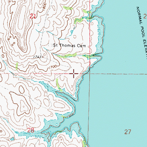 Topographic Map of Saint Thomas Episcopal Church (historical), SD
