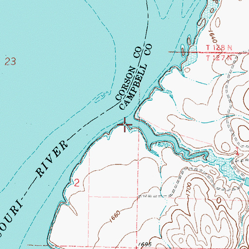 Topographic Map of No Sweat Creek, SD