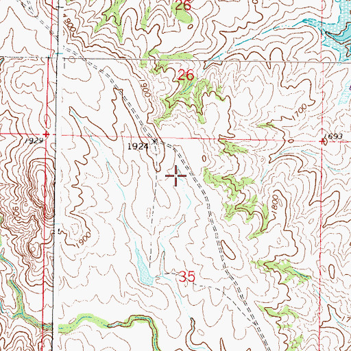 Topographic Map of Ritter Bay, SD