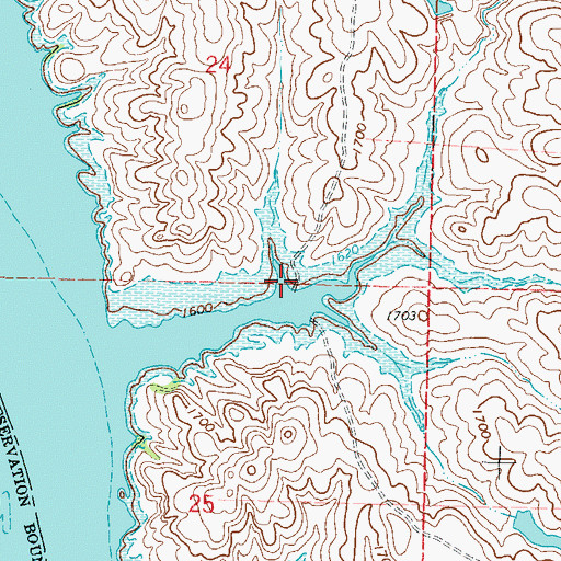 Topographic Map of Shaw Creek Recreation Area, SD
