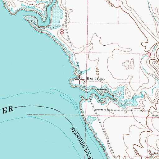 Topographic Map of Vanervorsite Bay Recreational Area, SD