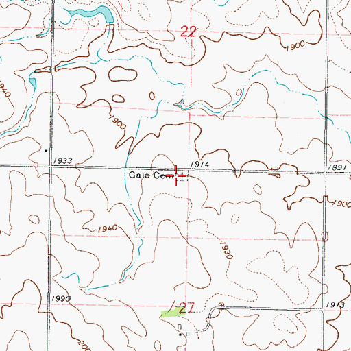 Topographic Map of Gale Cemetery, SD