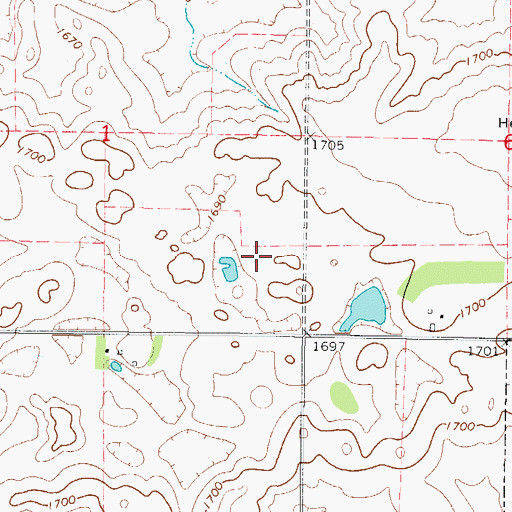 Topographic Map of German Catholic Church (historical), SD