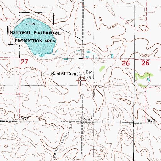 Topographic Map of German Baptist Church (historical), SD