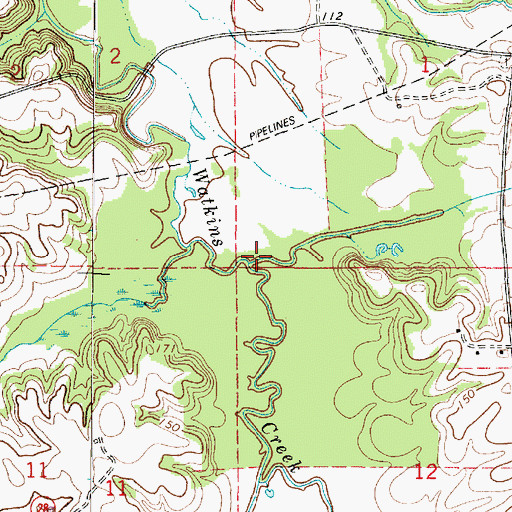 Topographic Map of Sandy Branch, AL
