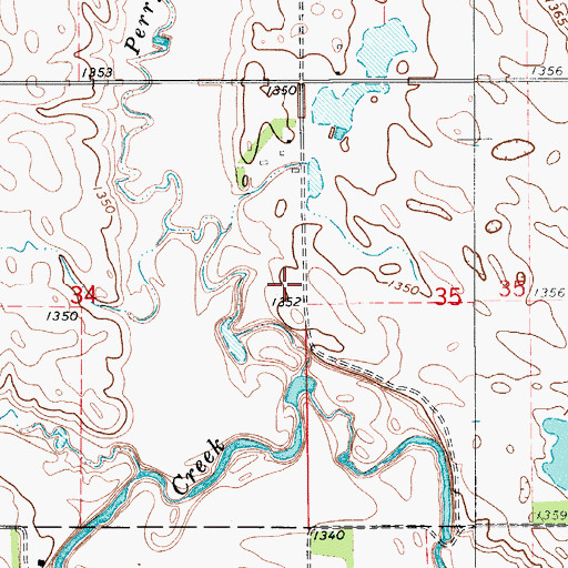 Topographic Map of Wesley (historical), SD