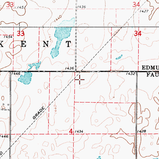 Topographic Map of Roanoke (historical), SD