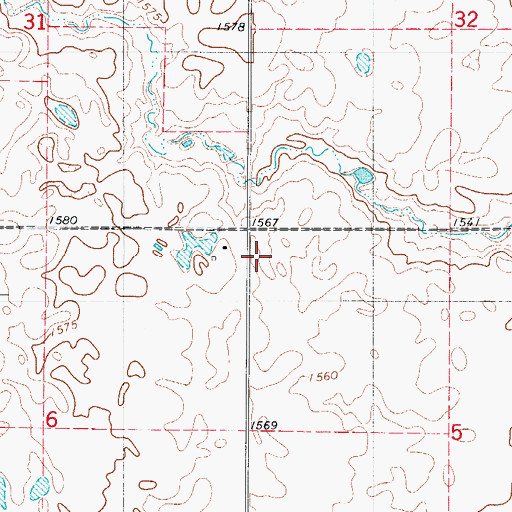 Topographic Map of Edmunds (historical), SD
