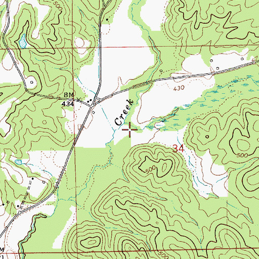 Topographic Map of Sandy Branch, AL