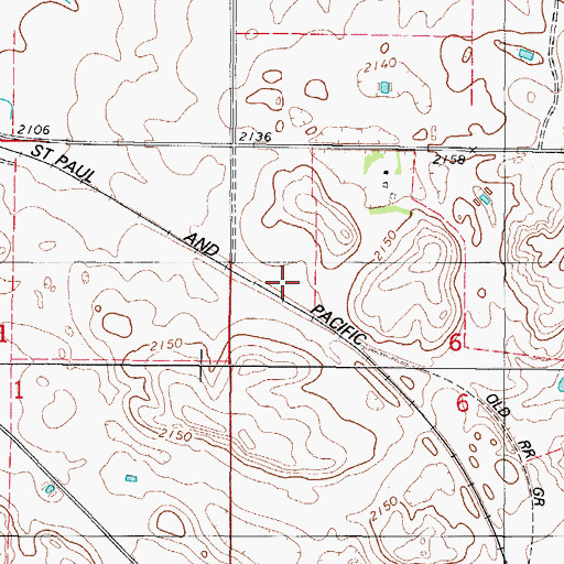 Topographic Map of Alamo (historical), SD