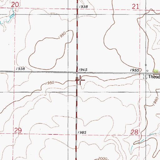 Topographic Map of Baer German Lutheran Church (historical), SD