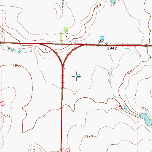 Topographic Map of Cornelian Lake (historical), SD