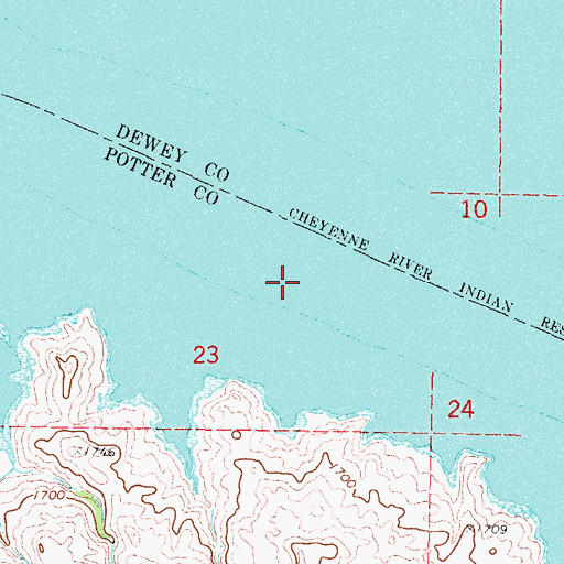 Topographic Map of Pascals Island (historical), SD