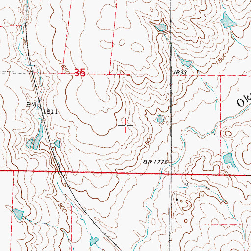 Topographic Map of Waterford (historical), SD
