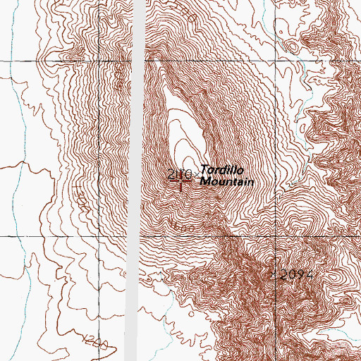 Topographic Map of Tordillo Mountain, AZ