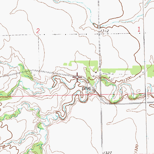 Topographic Map of Osceola (historical), SD