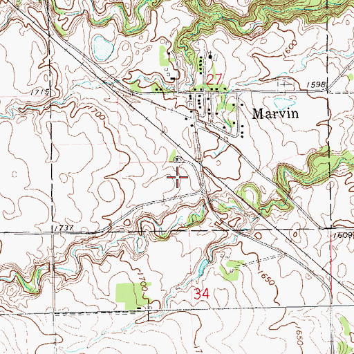 Topographic Map of Grade Siding Station (historical), SD