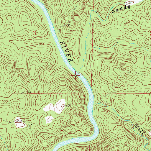 Topographic Map of Sandy Creek, AL