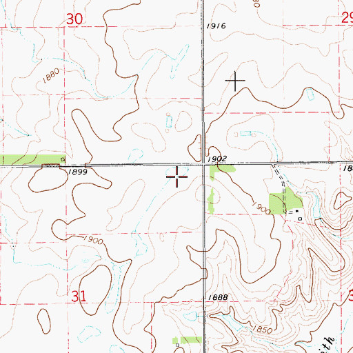 Topographic Map of Dean School Number 3 (historical), SD