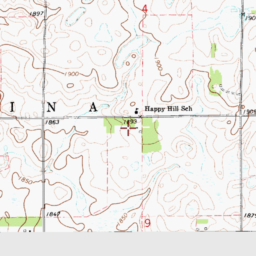 Topographic Map of Martin School Number 1 (historical), SD