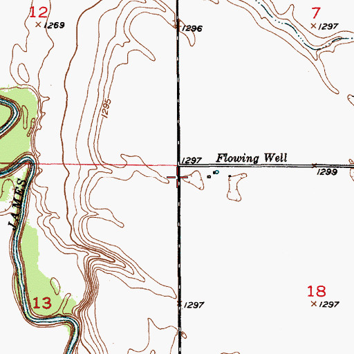 Topographic Map of Kieser School Number 7 (historical), SD