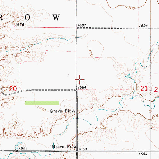 Topographic Map of Waterbury (historical), SD