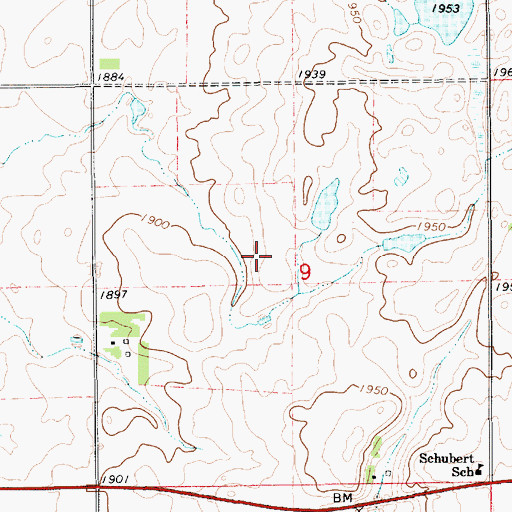 Topographic Map of Templeton (historical), SD