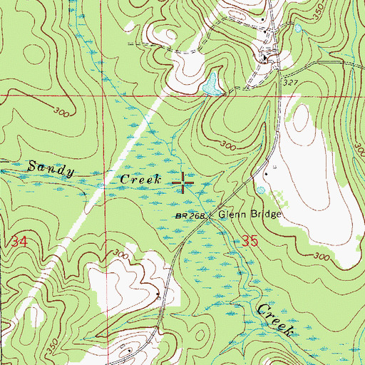 Topographic Map of Sandy Creek, AL