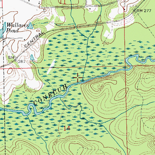 Topographic Map of Sandy Creek, AL