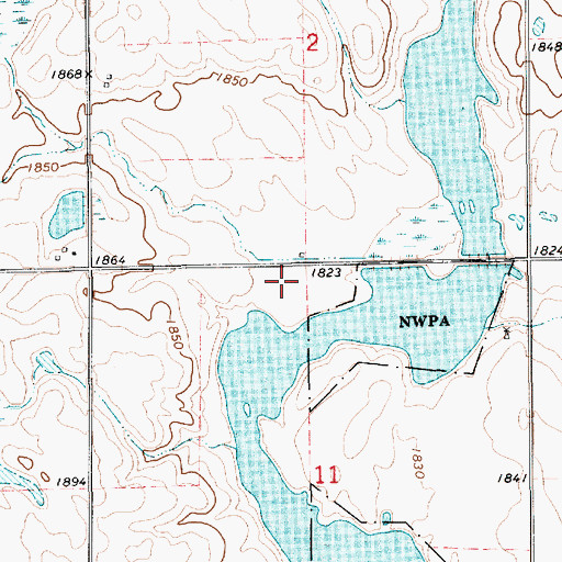 Topographic Map of Hanson School Number 1 (historical), SD