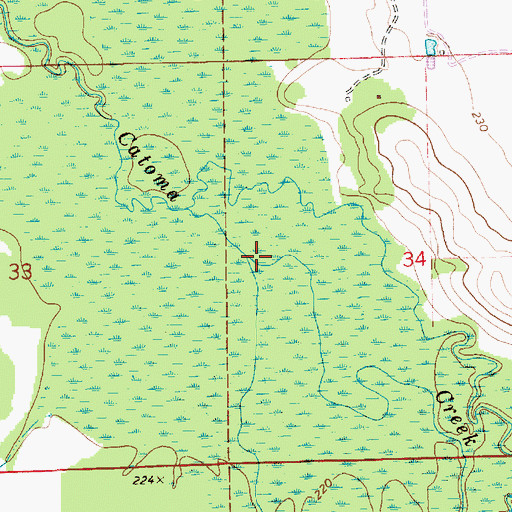 Topographic Map of Sandy Creek, AL