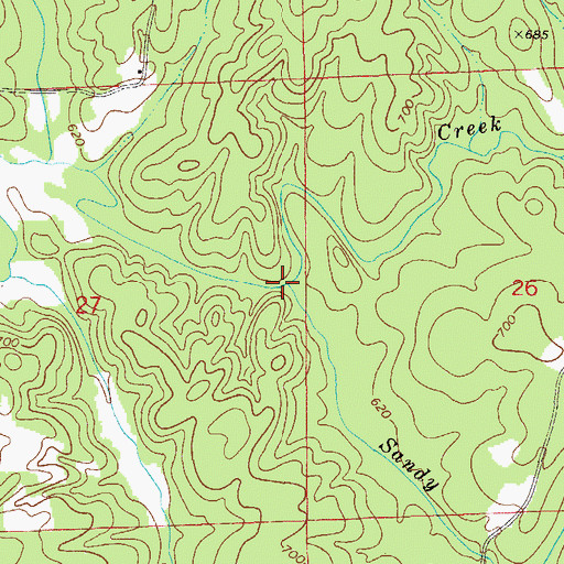 Topographic Map of Sandy Creek, AL