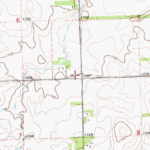 Topographic Map of Danish Lutheran Church (historical), SD