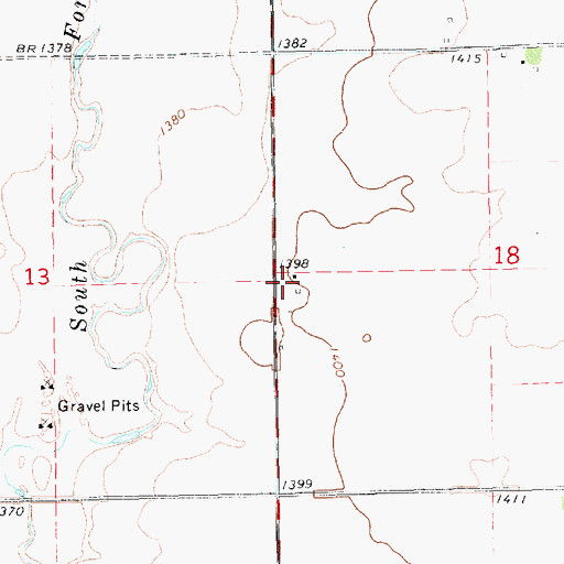 Topographic Map of School Number 4 (historical), SD
