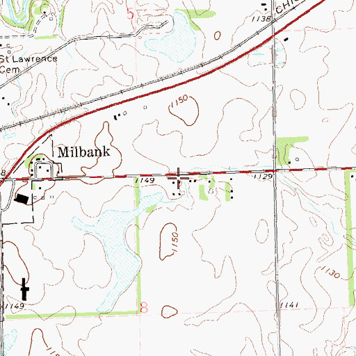 Topographic Map of Milbank Subdivision, SD