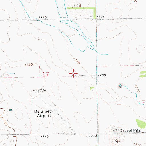 Topographic Map of Brookings County Farm (historical), SD